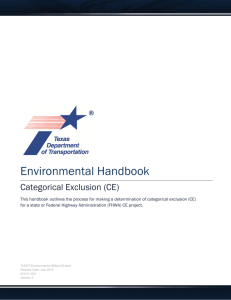 Environmental Handbook: Categorical Exclusions