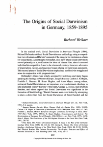 The Origins of Social Darwinism in Germany, 1859-1895
