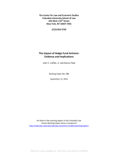 The Impact of Hedge Fund Activism: Evidence and