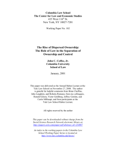 The Rise of Dispersed Ownership: The Role of Law in the