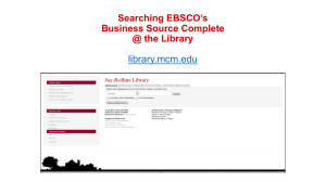 Searching EBSCO's Business Source Complete @ the Library