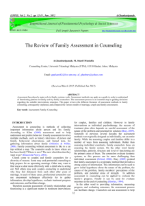 The Review of Family Assessment in Counseling