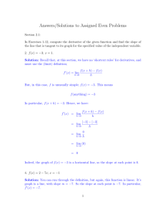 Answers/Solutions to Assigned Even Problems