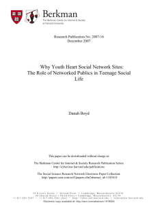 Why Youth Heart Social Network Sites: The Role of Networked