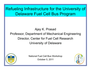 Refueling Infrastructure for the University of Delaware Fuel Cell Bus