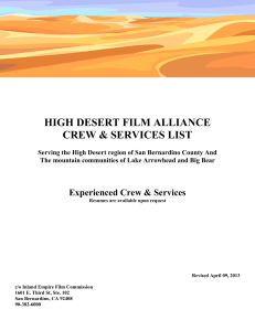 HIGH DESERT FILM ALLIANCE CREW & SERVICES LIST