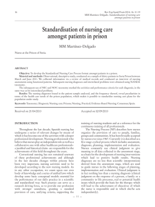 Standardisation of nursing care amongst patients in prison