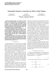 Exponential Trajectory Generation for Point to Point Motions