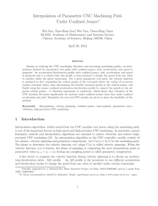 Interpolation of Parametric CNC Machining Path Under Confined