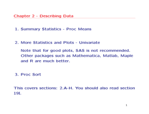 Chapter 2 - Describing Data 1. Summary Statistics