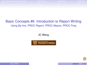 Basic Concepts #6: Introduction to Report Writing - Using By