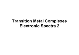 Transition Metal Complexes Electronic Spectra 2