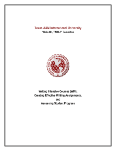 Writing Intensive Packet 2010 - Texas A&M International University