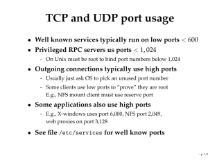 TCP and UDP port usage - Applied Crypto Group at Stanford