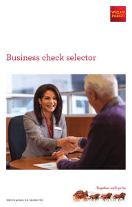 Wells Fargo Business Check Selector