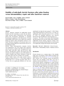 Stability of mid-shaft clavicle fractures after plate fixation versus