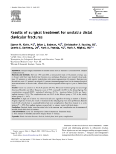 Results of surgical treatment for unstable distal clavicular fractures