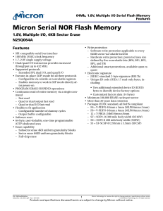 64Mb, 1.8V, Multiple I/O Serial Flash Memory