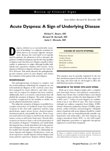Acute Dyspnea: A Sign of Underlying Disease