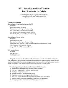 BYU Faculty and Staff Guide For Students in Crisis