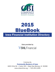 2015 BlueBook - Community Bankers of Iowa