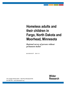 Homeless adults and their children in fargo, North Dakota and