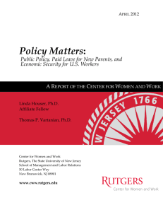Policy Matters: Public Policy, Paid Leave for New Parents, and