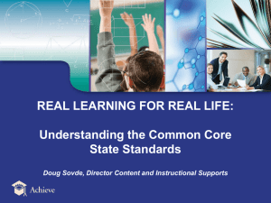 REAL LEARNING FOR REAL LIFE: Understanding the Common