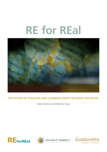 re for real: the future of teaching and learning about religion and belief