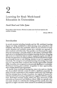 Learning for Real: Work-based Education in Universities