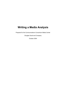 Writing a Media Analysis - Communications Consortium Media Center