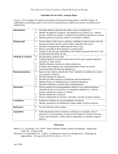 Printable Guidelines for a Policy Analysis Paper