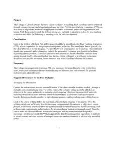 CLAS Peer Teaching Evaluation Best Practices 4.2015 (including