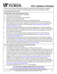 UCC: Syllabus Checklist - Registrar