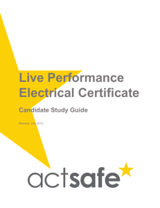 Live Performance Electrical Certificate