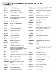 Print › Barron's essential words for the GRE Full set | Quizlet | Quizlet