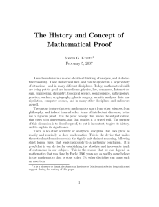 The History and Concept of Mathematical Proof