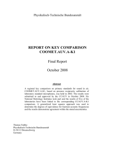 COOMET.AUV.A-K1 Final Report - Slovenský metrologický ústav