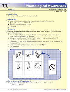 Phonological Awareness - Florida Center for Reading Research