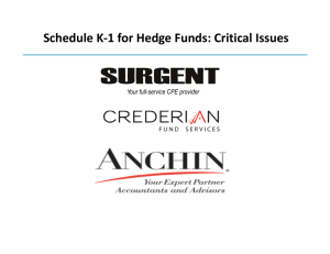 Schedule K-1 for Hedge Funds: Critical Issues