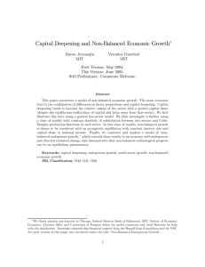 Capital Deepening and Non-Balanced Economic Growth