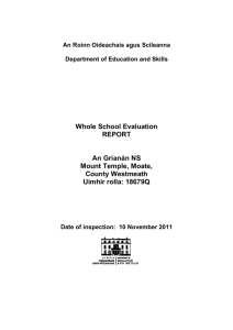 Whole School Evaluation - Department of Education and Skills