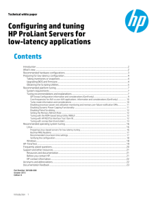Configuring and tuning HP ProLiant Servers for low