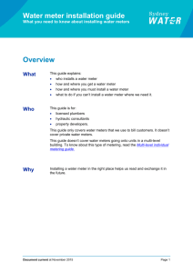 Water meter installation guide Overview