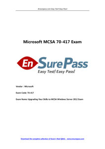 Latest Microsoft EnsurePass 70-417 Dumps PDF