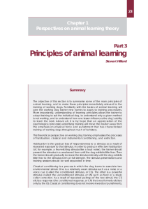 Principles of animal learning