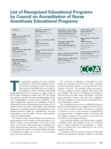 School List - American Association of Nurse Anesthetists