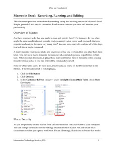 Macros in Excel: Recording, Running, and Editing