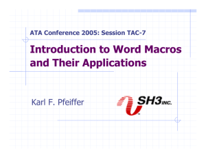 Introduction to Word Macros and Their Applications
