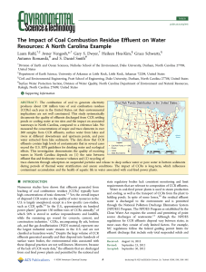 Impacts on NC Water Resources - Coal Ash Ponds of the Southeast